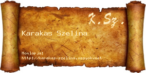Karakas Szelina névjegykártya